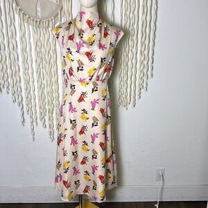 Ann Taylor NWT Ivory Floral Print Silky Mini Dress Size 2